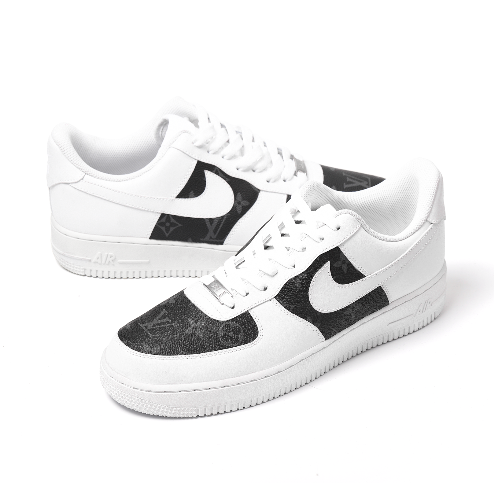 Custom Nike Air Force 1 with LV Black Monogram Leather