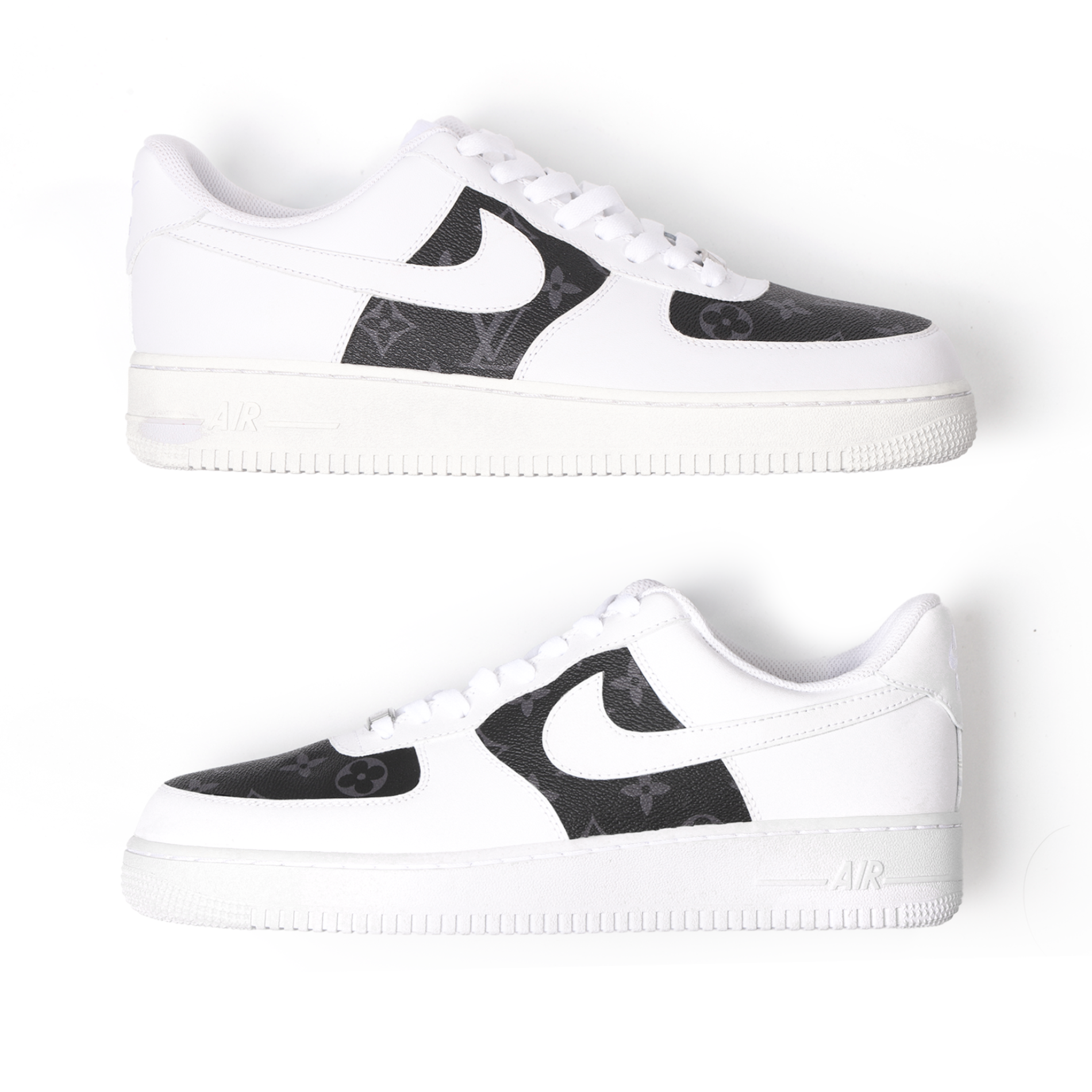 Custom Nike Air Force 1 with LV Black Monogram Leather