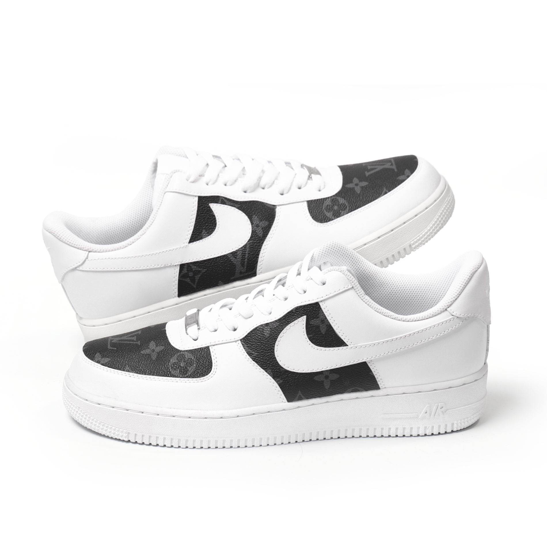 Custom Nike Air Force 1 with LV Black Monogram Leather