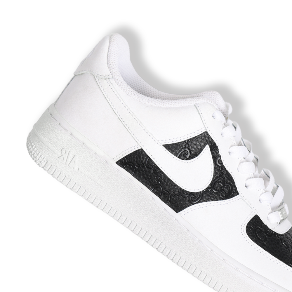 Custom Nike Air Force 1 – Handmade Gucci Black Leather Luxury Sneakers