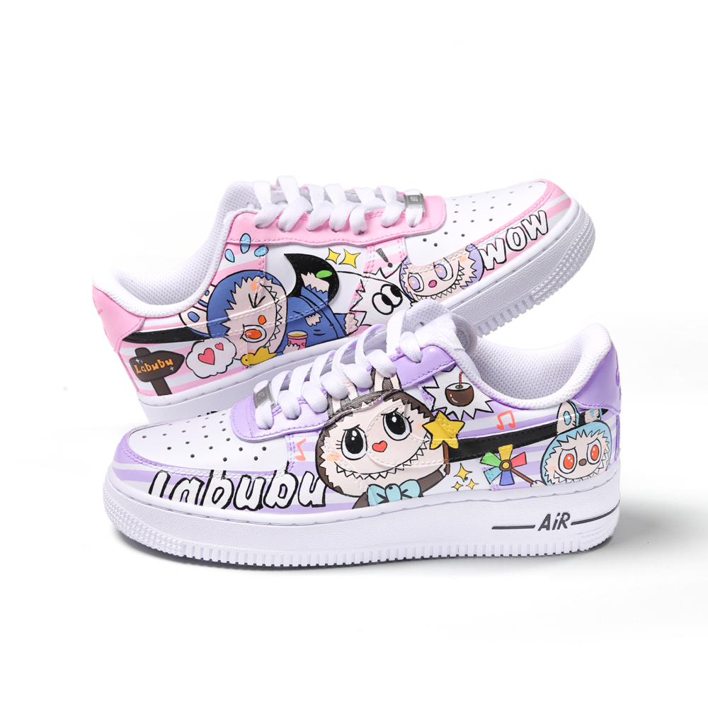 Custom Hand-Painted Pastel Cartoon Sneakers | Cute Art Style Shoes