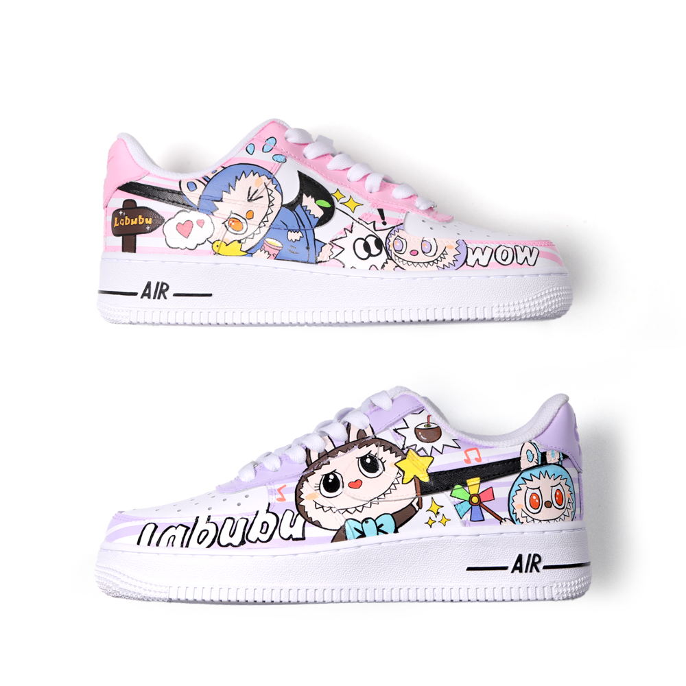 Custom Hand-Painted Pastel Cartoon Sneakers | Cute Art Style Shoes