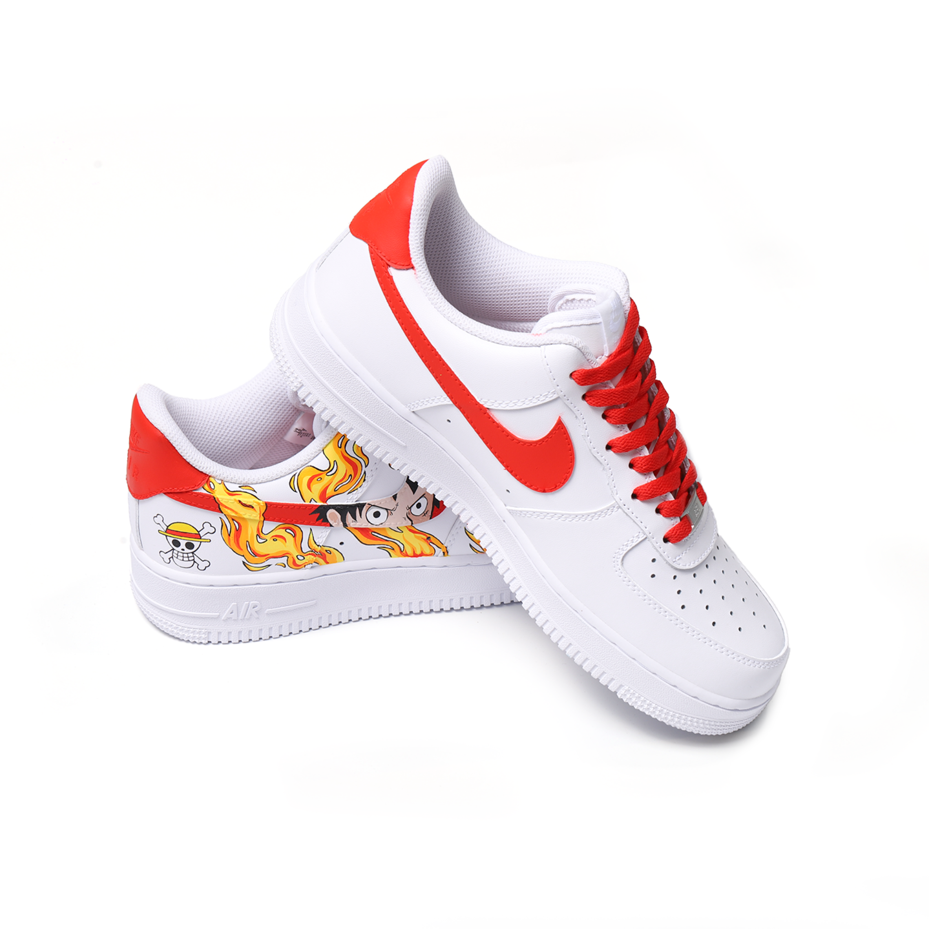 Hand-Painted Character Eye Art Air Force 1 | Custom Fire Accent Design