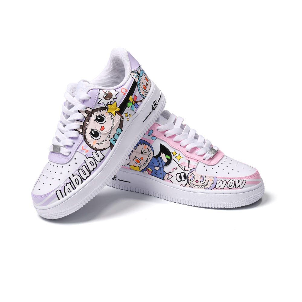 Custom Hand-Painted Pastel Cartoon Sneakers | Cute Art Style Shoes