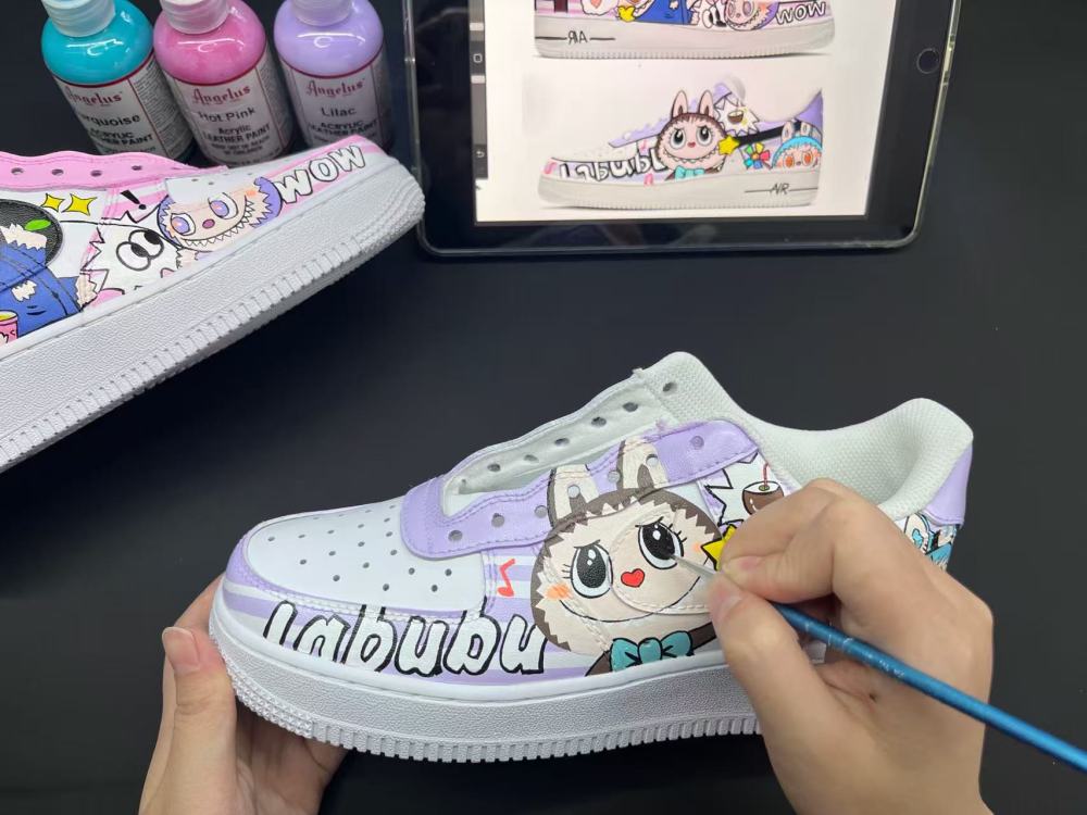 Custom Hand-Painted Pastel Cartoon Sneakers | Cute Art Style Shoes