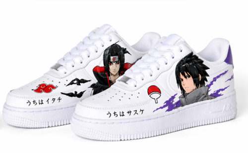 Custom Hand-Painted Anime Air Force 1 Sneakers – Naruto Inspired Streetwear Shoes for Men & Women