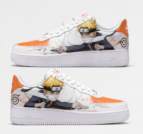 Custom Hand-Painted Ninja Anime Air Force 1 Shoes – Naruto Inspired Streetwear Sneakers for Men & Women