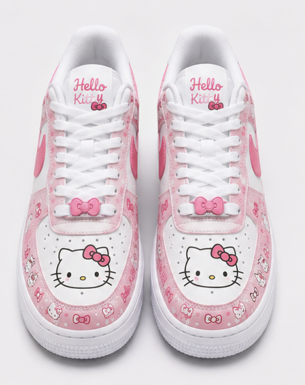 Custom Pink Hello Kitty AF1 Shoes – Handmade Kawaii Sneakers with Sweet Cartoon Artwork