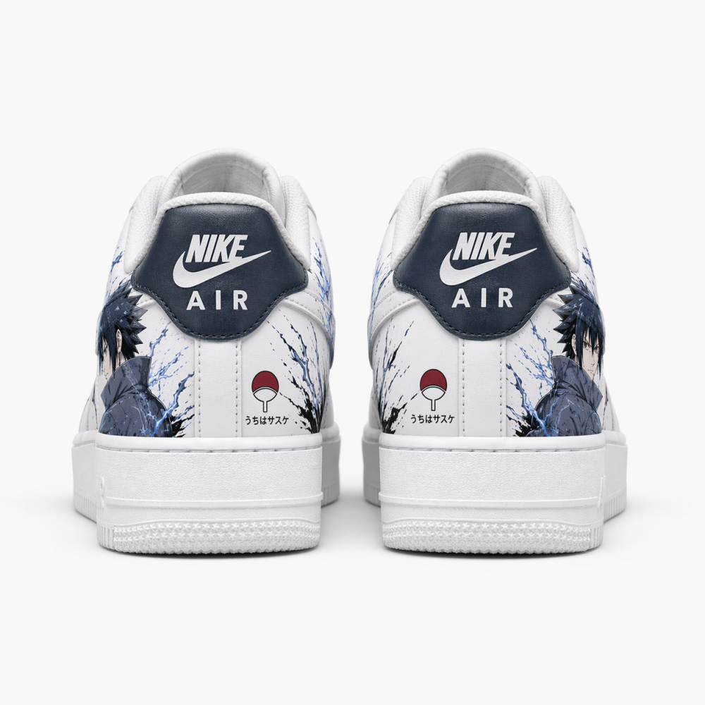 Custom Sasuke Uchiha Anime Hand-Painted Air Force 1 Sneakers – Lightning Naruto Inspired Shoes