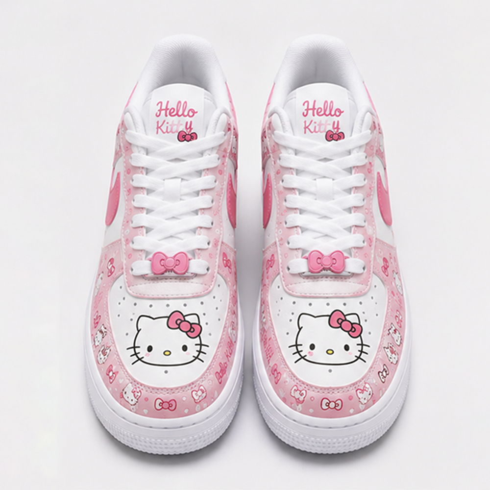 Custom Pink Hello Kitty AF1 Shoes – Handmade Kawaii Sneakers with Sweet Cartoon Artwork