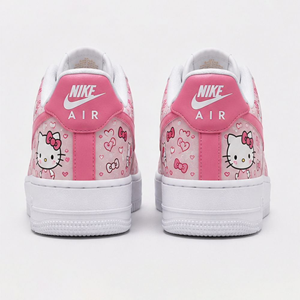 Custom Pink Hello Kitty AF1 Shoes – Handmade Kawaii Sneakers with Sweet Cartoon Artwork