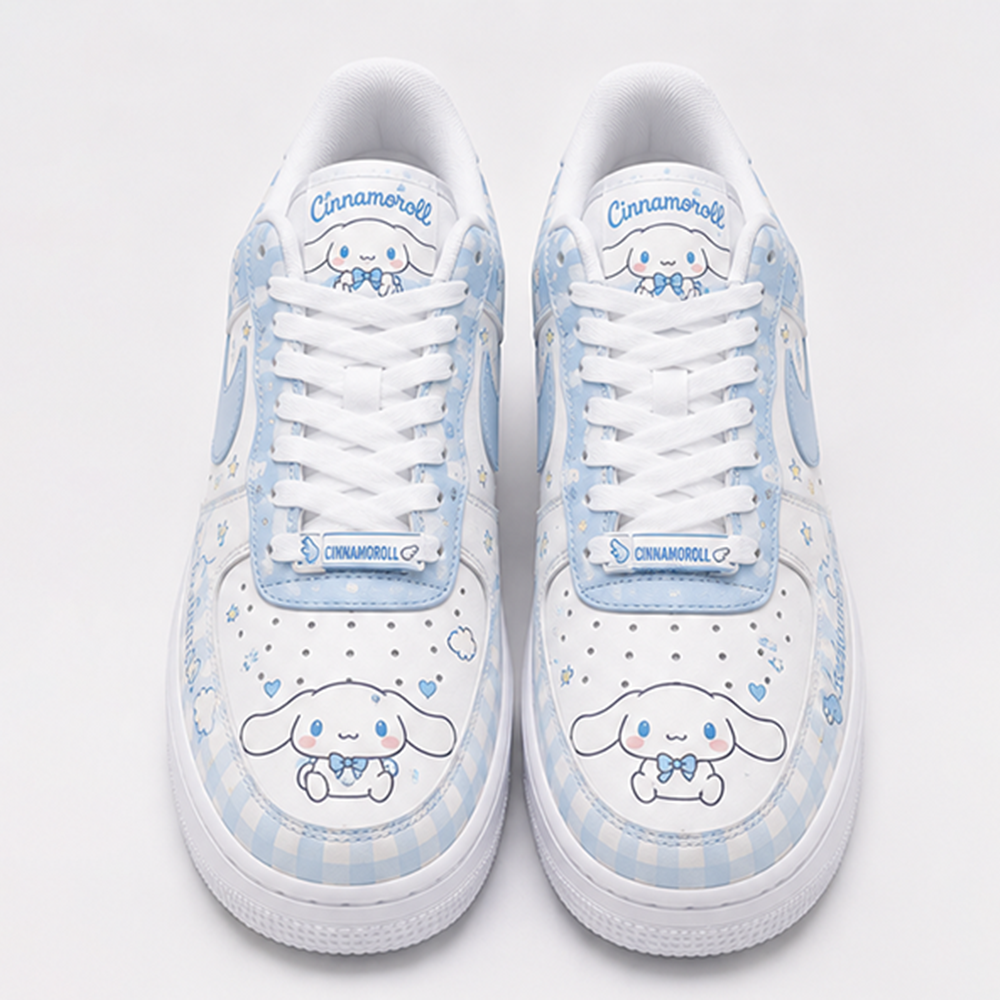 Custom Cinnamoroll Air Force 1 Sneakers – Hand Painted Blue Kawaii Anime Shoes