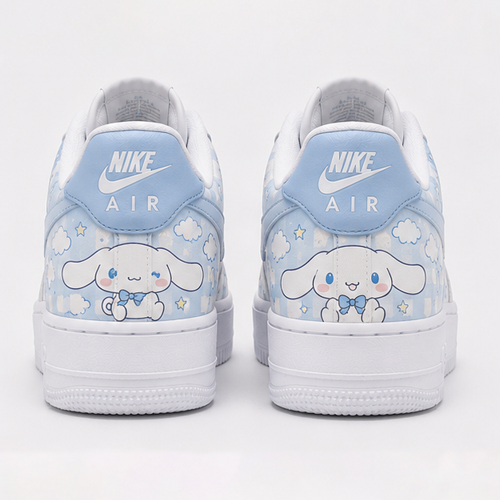 Custom Cinnamoroll Air Force 1 Sneakers – Hand Painted Blue Kawaii Anime Shoes