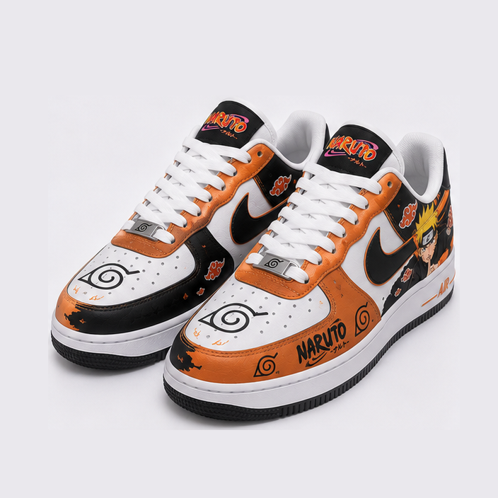 Naruto Akatsuki Custom Air Force 1 – Hand-Painted Anime Sneakers Featuring Naruto, Sasuke & Sakura
