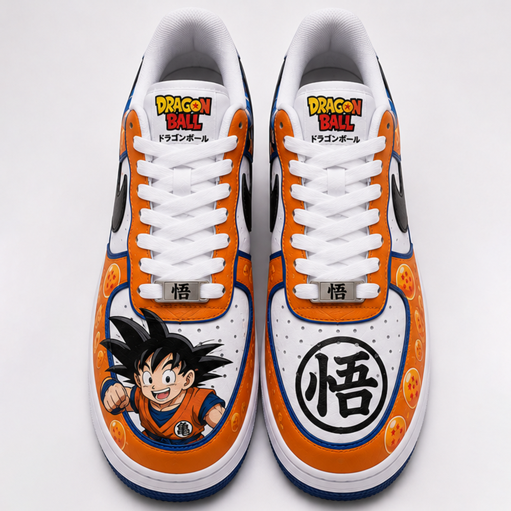 Custom Dragon Ball Z Air Force 1 Sneakers – Goku Anime Hand-Painted AF1 Shoes with Shenron & Z Fighters Design