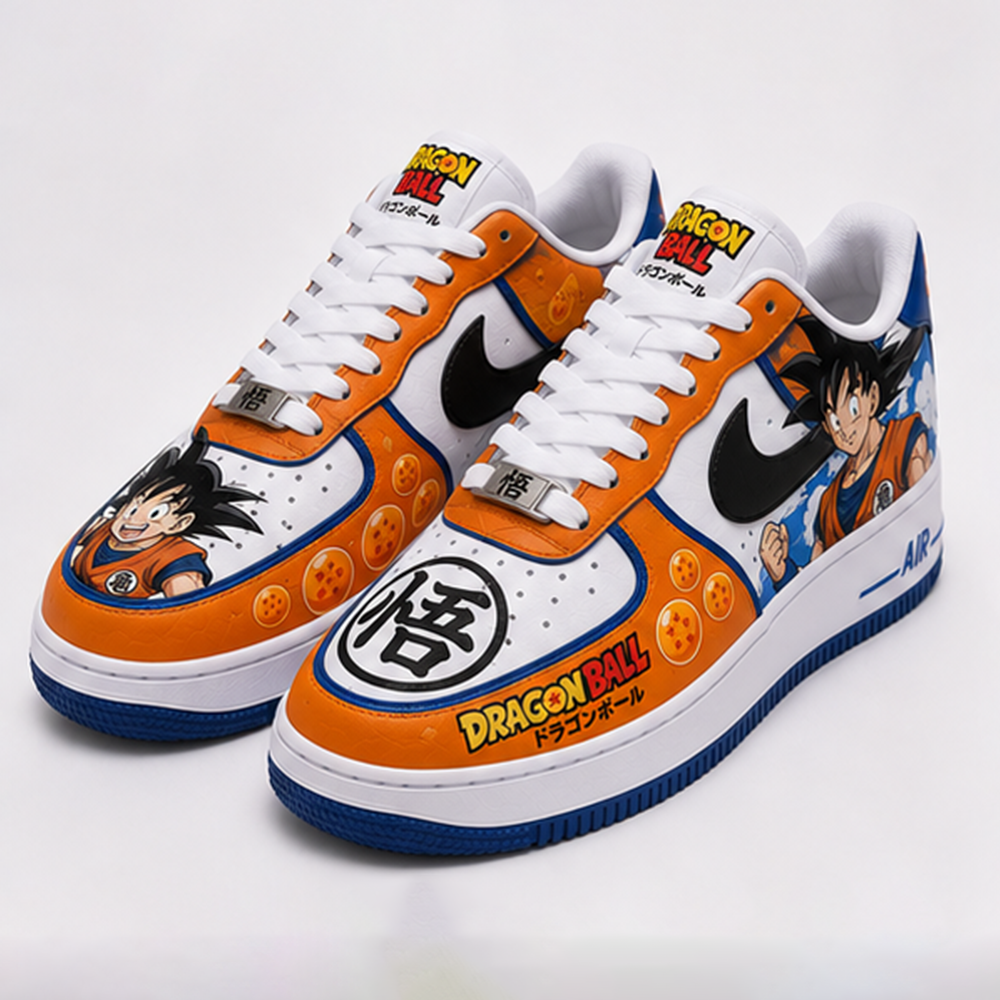 Custom Dragon Ball Z Air Force 1 Sneakers – Goku Anime Hand-Painted AF1 Shoes with Shenron & Z Fighters Design