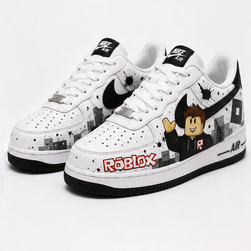 Hand-Painted ROBLOX Custom Sneakers – Unique Characters Design, Gamer Streetwear Collection