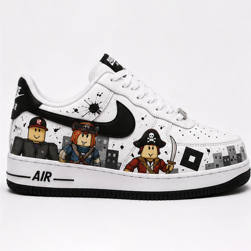 Hand-Painted ROBLOX Custom Sneakers – Unique Characters Design, Gamer Streetwear Collection