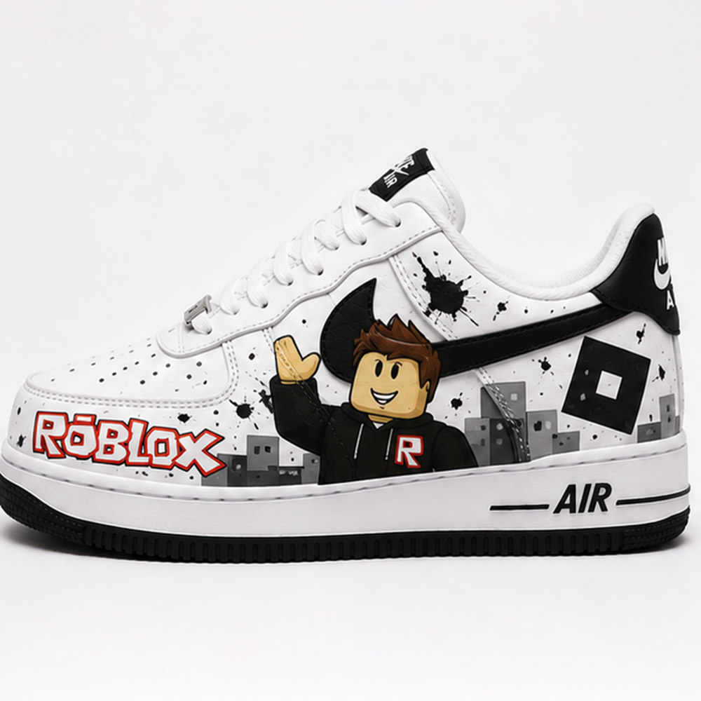 Hand-Painted ROBLOX Custom Sneakers – Unique Characters Design, Gamer Streetwear Collection