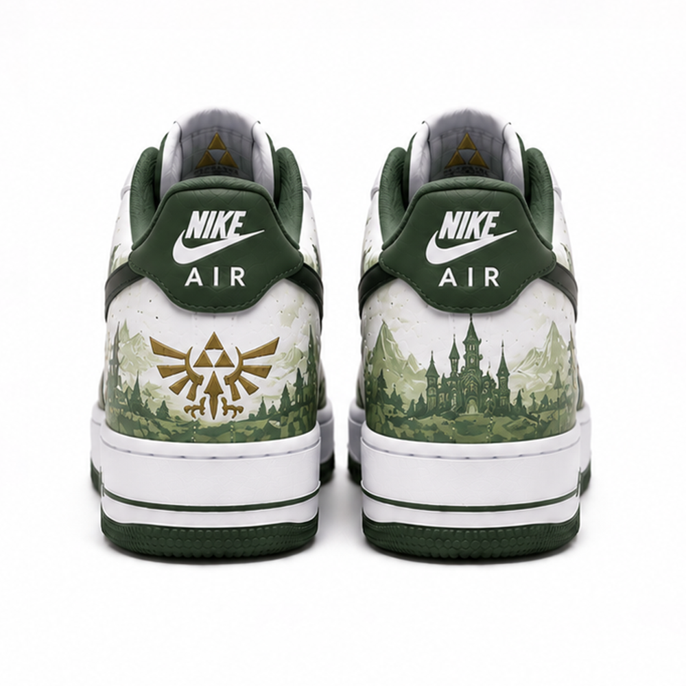 Hand-Painted The Legend of Zelda Custom Sneakers – Iconic Link & Zelda Design, Unique Gamer Streetwear