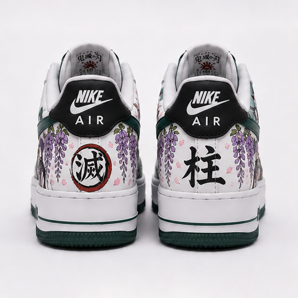 Custom Demon Slayer Air Force 1 Sneakers – Hand-Painted Tanjiro & Nezuko Anime Art Shoes