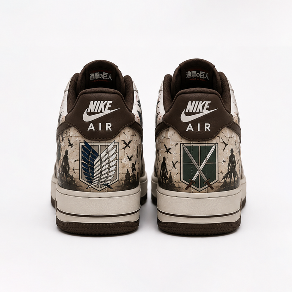 Custom Attack on Titan Sneakers – Hand-Painted Eren Yeager Air Force 1 Shoes  Keywords: