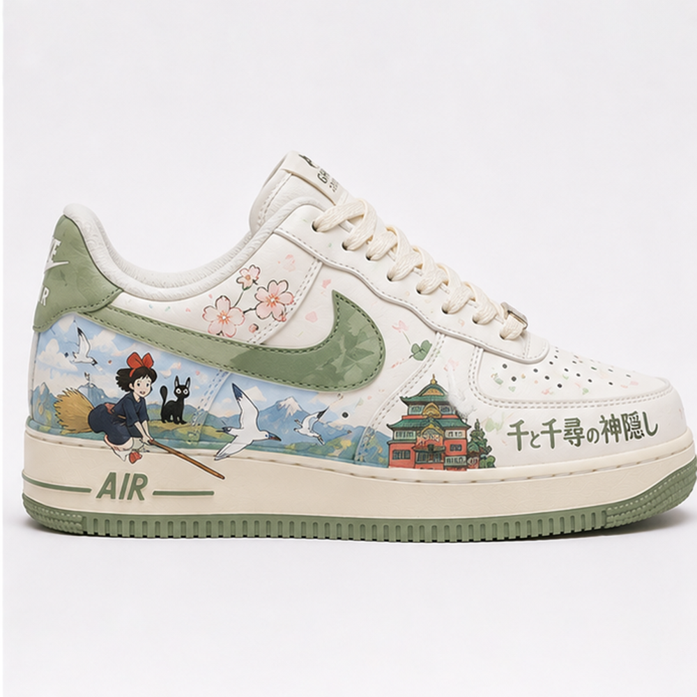 Custom Studio Ghibli Sneakers – Hand-Painted Kiki’s Delivery Service Air Force 1 Shoes