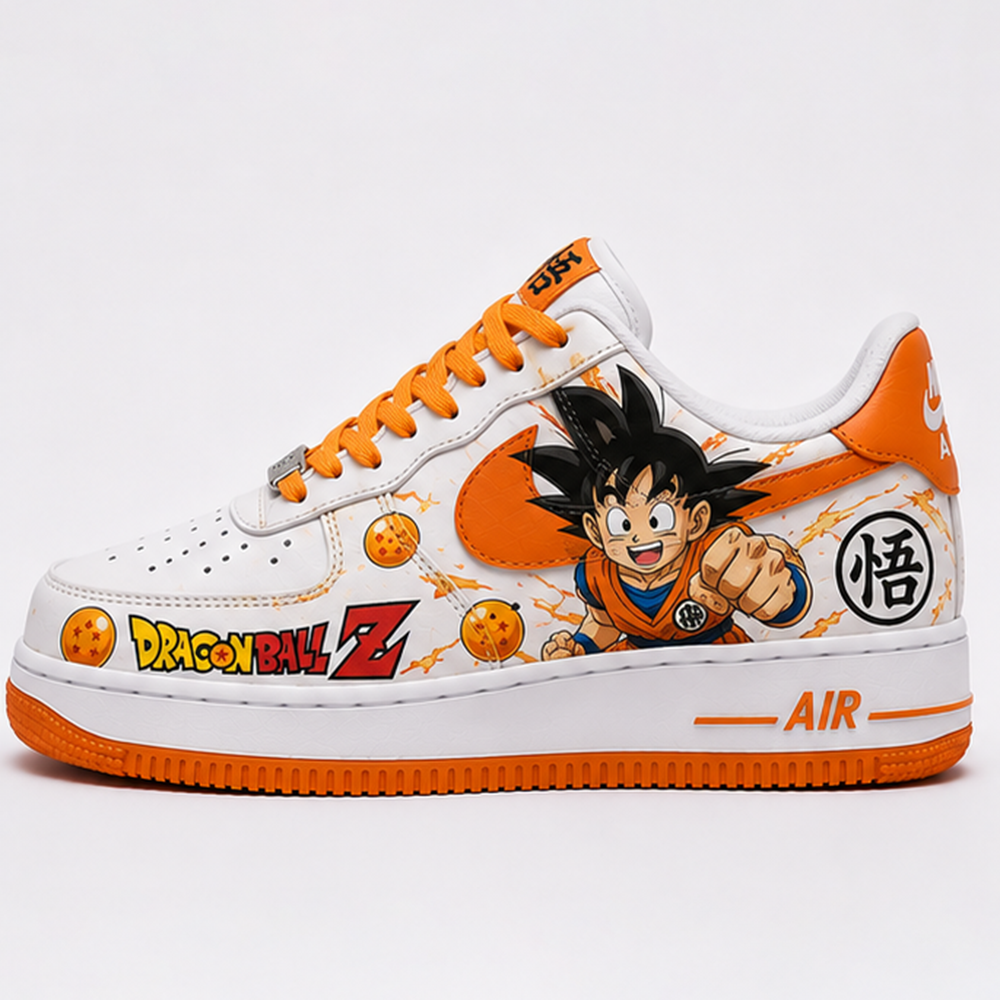 Custom Dragon Ball Z Sneakers – Hand-Painted Goku & Vegeta Air Force 1 Shoes