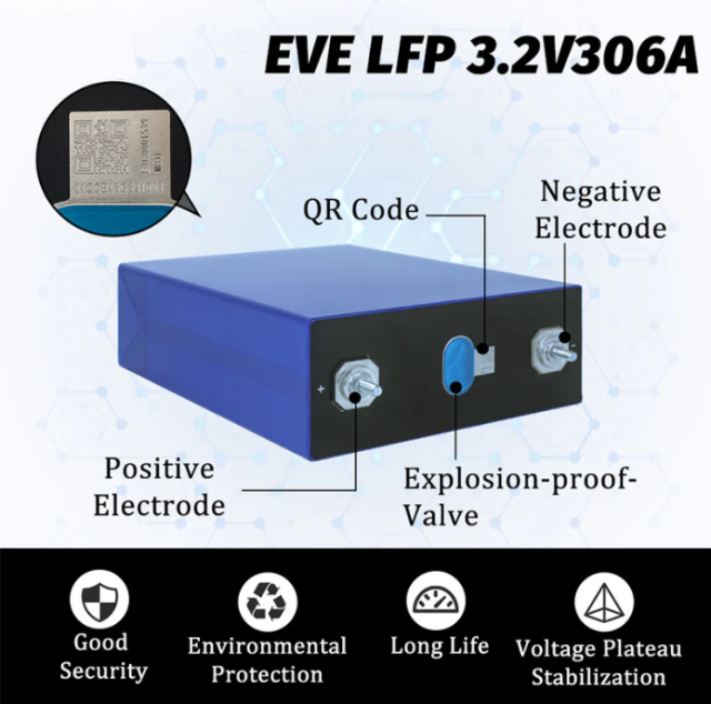 [ EVE-Prismatic LFP306 MB30 3.2V 306Ah ] New stocks Akku 3.2V 306Ah LiFePO4 Battery Prismatic Cell For ESS Energy Power System