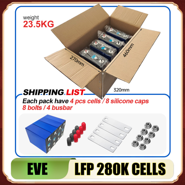 USA&EU STOCK [ EVE-Pristmatic LFP Cells -3.2V 280K ] Grade A New 8000 Cycles Prismatic Akku Lifepo4 280K Batteries For Energy Storage System