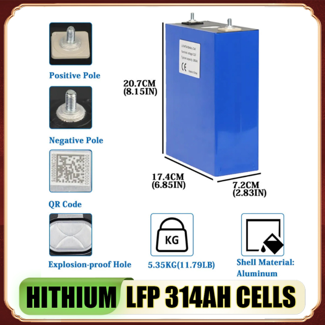 [Hithium-Prismatic LFP Cell 3.2V 314Ah] Hot Sale Lifepo4 Lithium Ion Batteries Rechargeable Battery 3.2V For Solar Storage