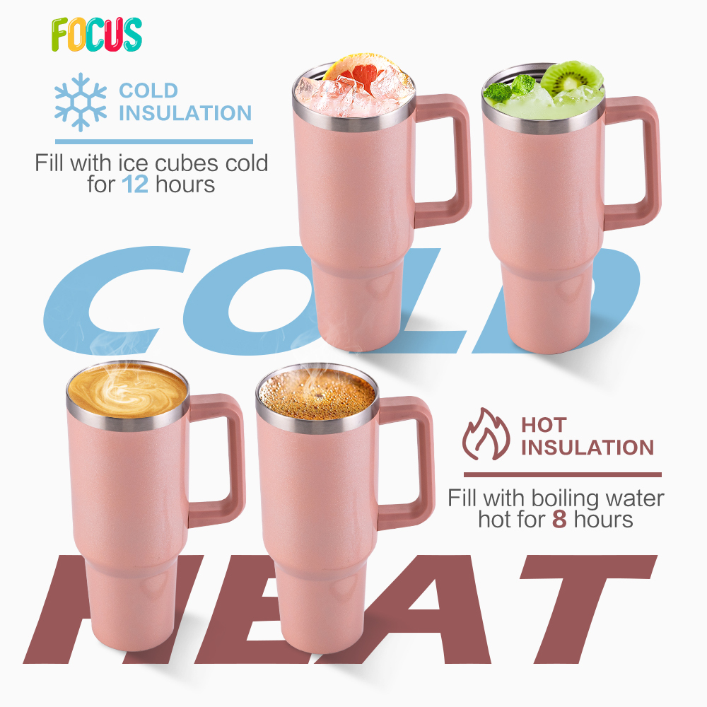 Custom Drink Tumblers 40oz Shimmer Glitter Stainless Steel Insulated Tumbler