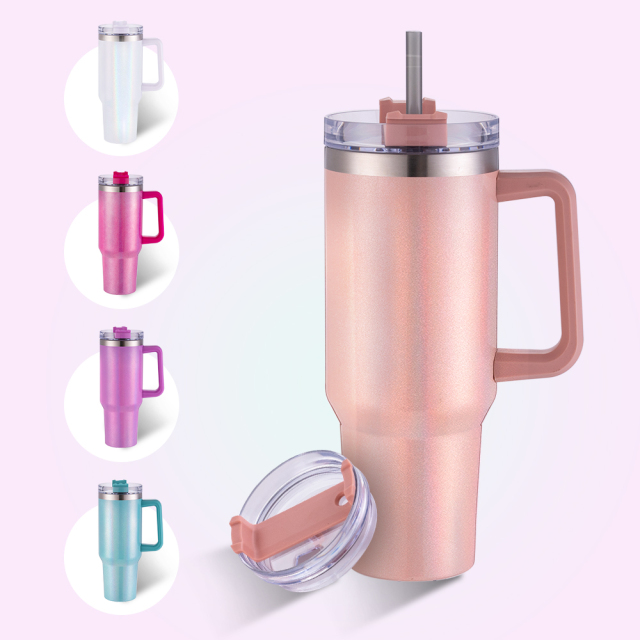 Custom Drink Tumblers 40oz Shimmer Glitter Stainless Steel Insulated Tumbler