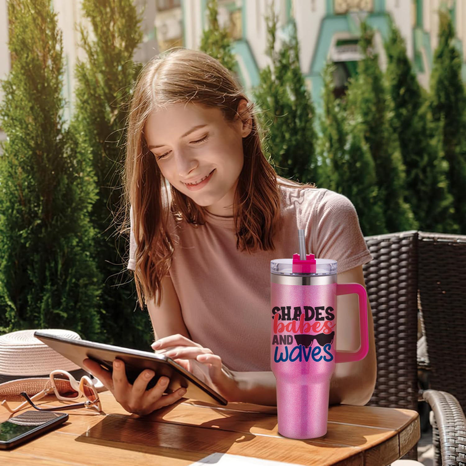 Custom Drink Tumblers 40oz Shimmer Glitter Stainless Steel Insulated Tumbler