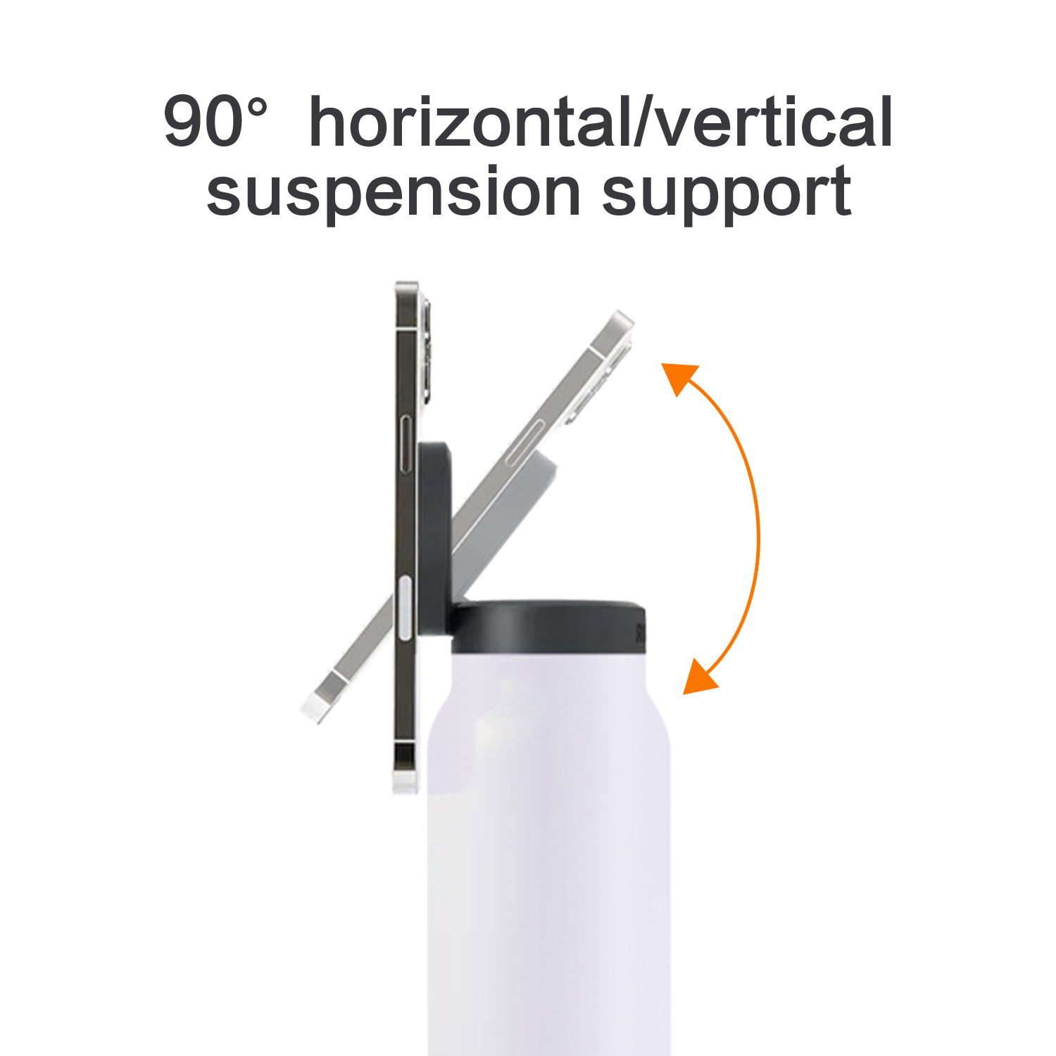 24oz Custom Water Bottles Magnetic Phone Holder Lids Stainless Steel Insulated Tumbler