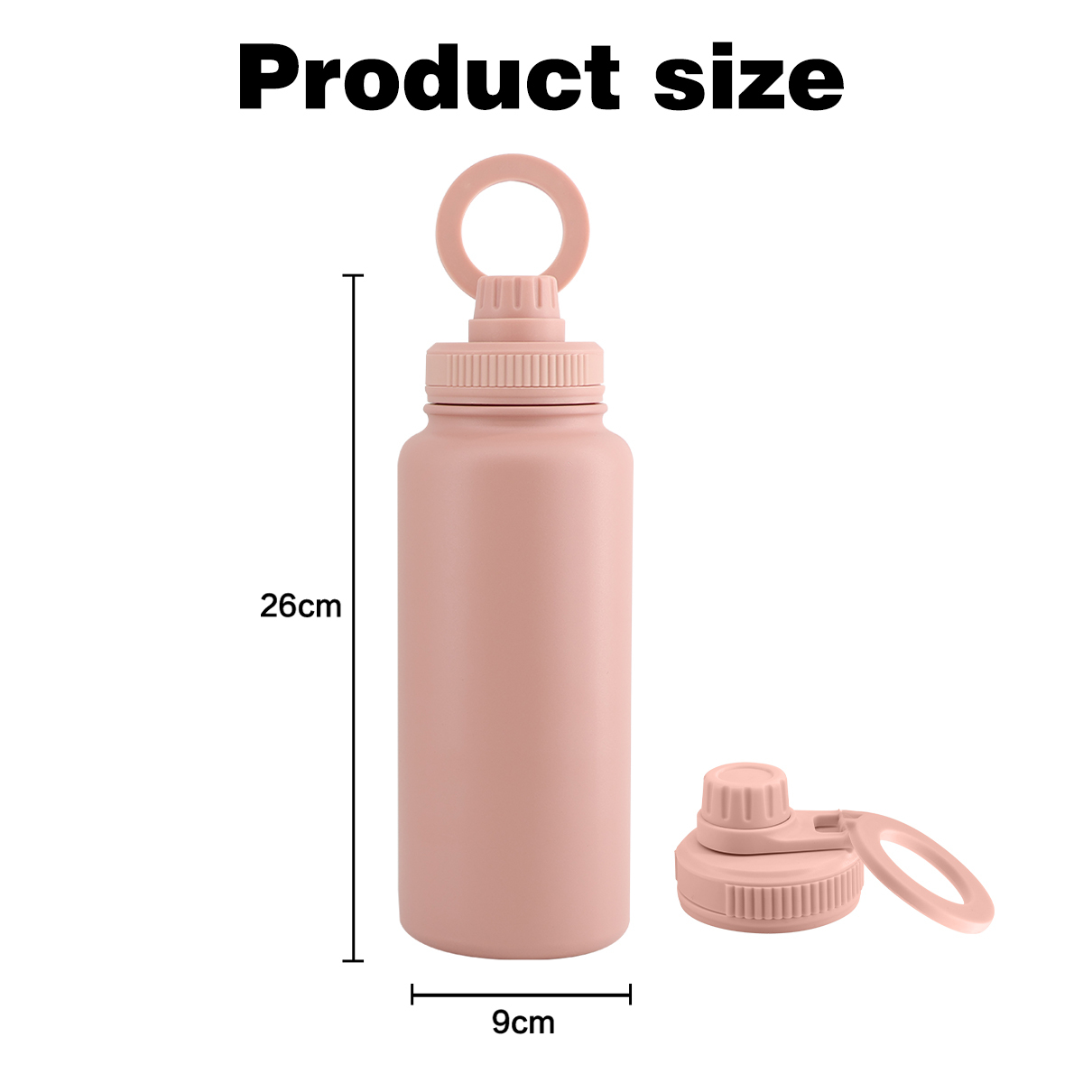 Custom Water Bottles 32oz with Magnetic Lid Phone Holder Booster Ring