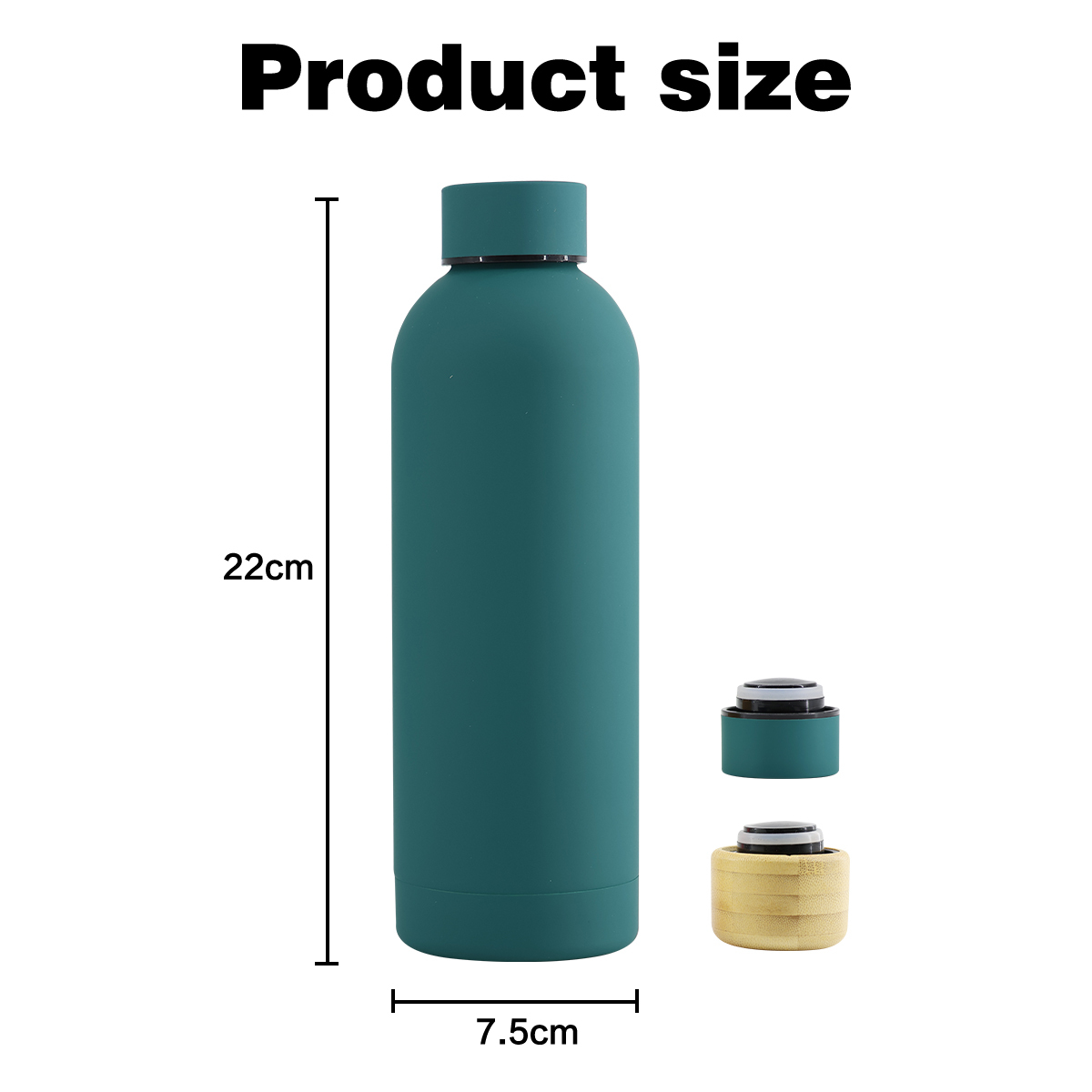 500ml Custom Printed Drinkware Rubber Painting Green Water Bottle in Chinese