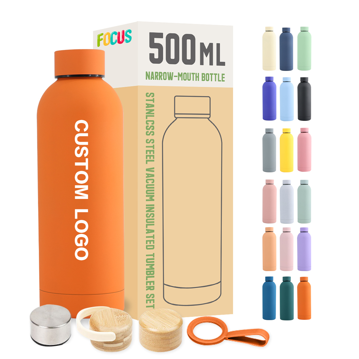500ml Sport Water Bottles Rubber Painting Wholesale Tumbler Factory