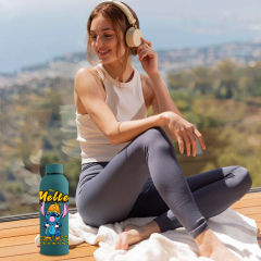 500ml Custom Printed Drinkware Rubber Painting Green Water Bottle in Chinese