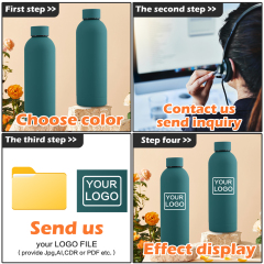 500ml Custom Printed Drinkware Rubber Painting Green Water Bottle in Chinese