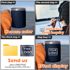 Custom Insulated Tumbler 12oz Powder Coated Bulk Stainless Steel Tumbler with Handle and Lid