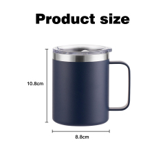 Custom Insulated Tumbler 12oz Powder Coated Bulk Stainless Steel Tumbler with Handle and Lid