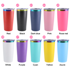 20oz Rainbow Plated Custom Drink Tumblers for Laser Engrave Wholesale Tumblers in Bulk