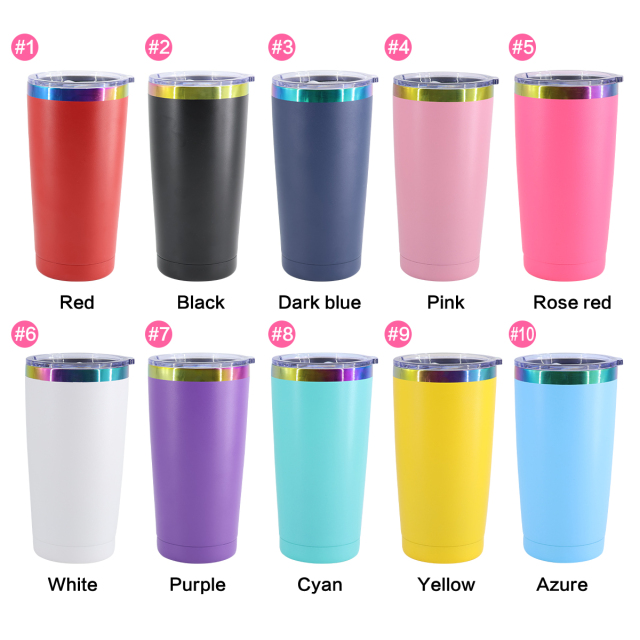 20oz Rainbow Plated Custom Drink Tumblers for Laser Engrave Wholesale Tumblers in Bulk