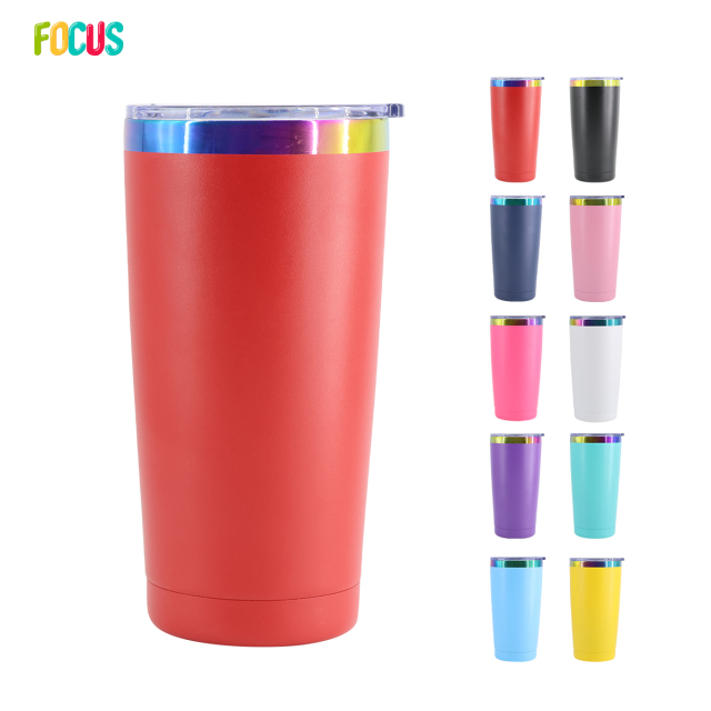 20oz Rainbow Plated Custom Drink Tumblers for Laser Engrave Wholesale Tumblers in Bulk