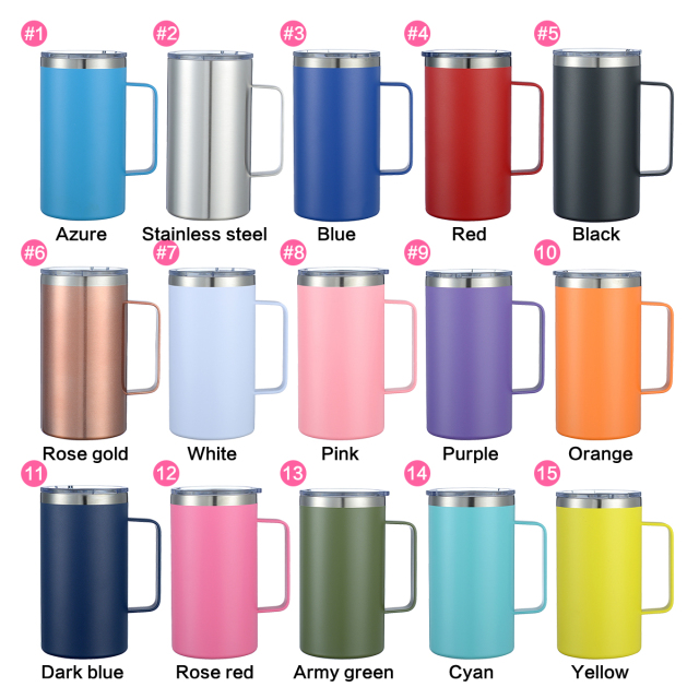 24oz Stainless Steel Tumbler Cups Bulk with Handle Custom Water Bottle in Chinese