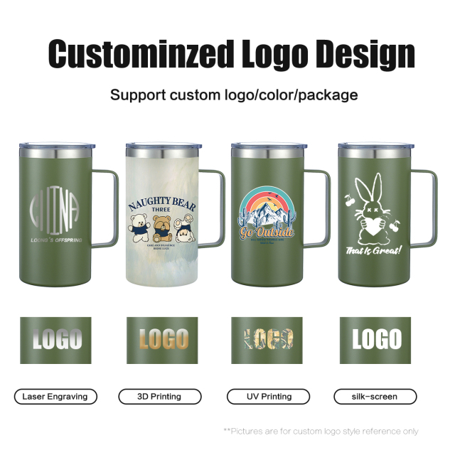 24oz Stainless Steel Tumbler Cups Bulk with Handle Custom Water Bottle in Chinese