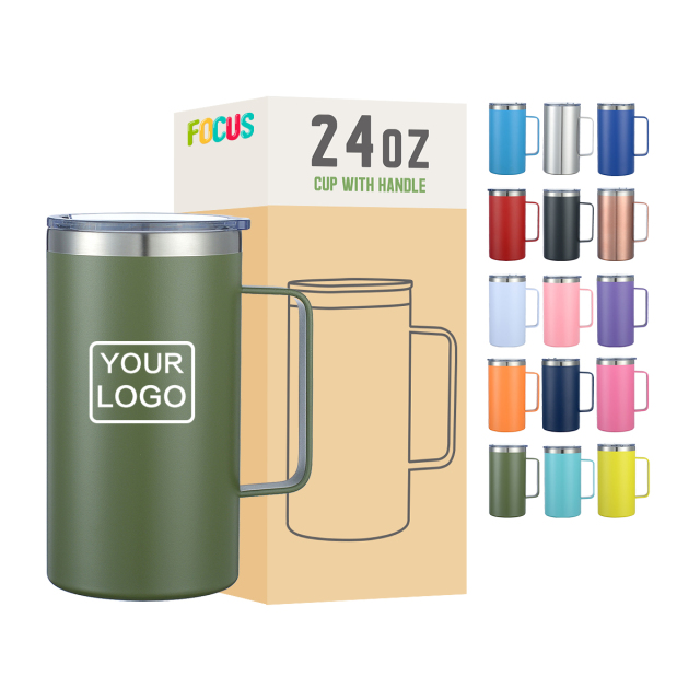 24oz Stainless Steel Tumbler Cups Bulk with Handle Custom Water Bottle in Chinese