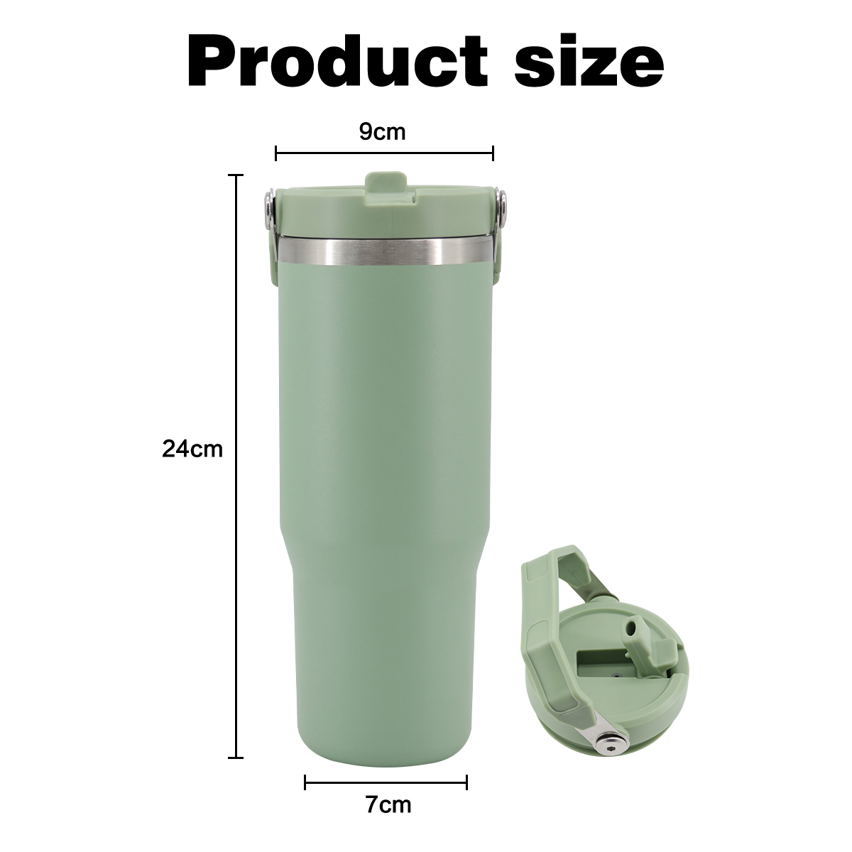 30oz Custom Coffee Tumbler with Handle Flip Lids Wholesale Tumbler Cups
