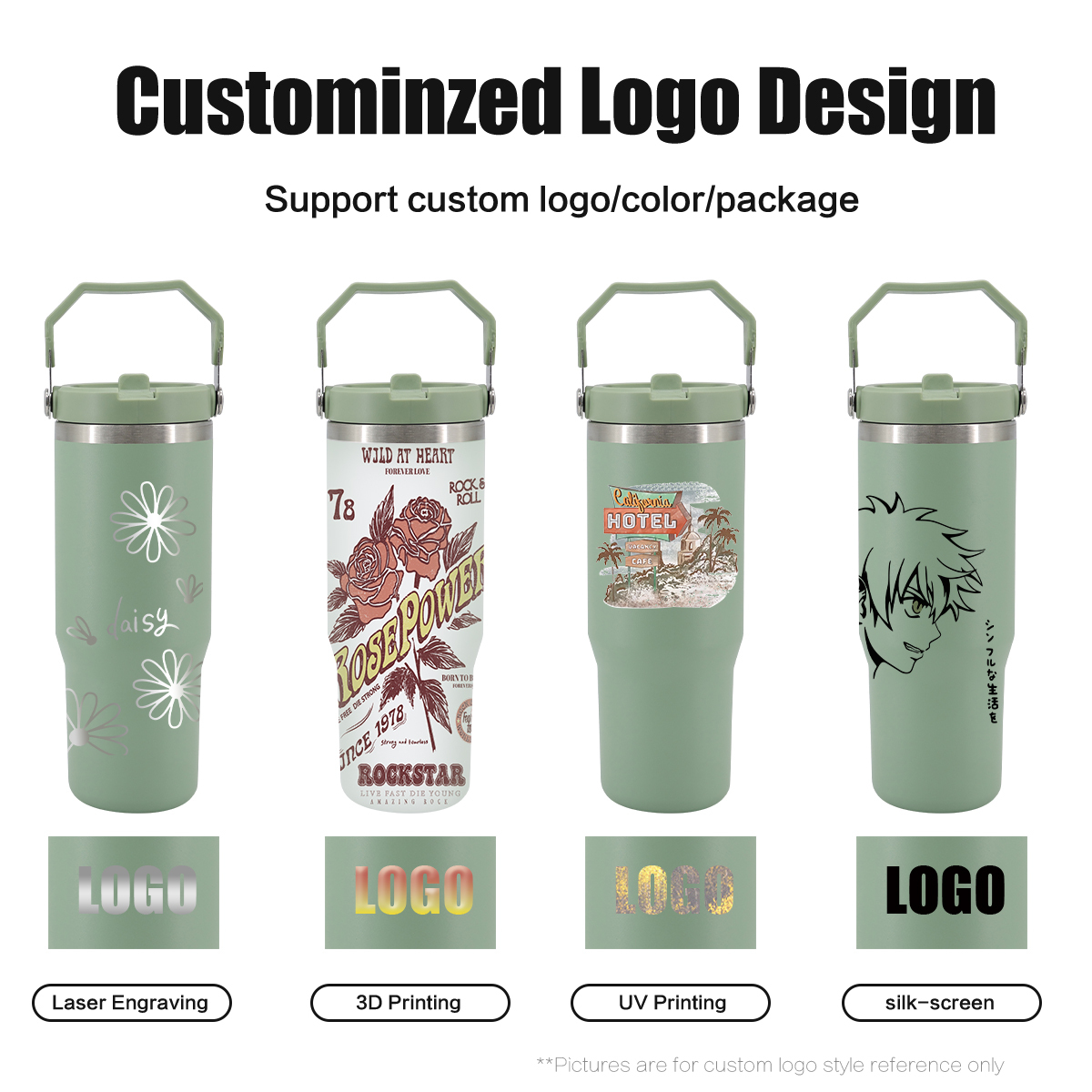 30oz Custom Coffee Tumbler with Handle Flip Lids Wholesale Tumbler Cups